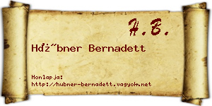 Hübner Bernadett névjegykártya
